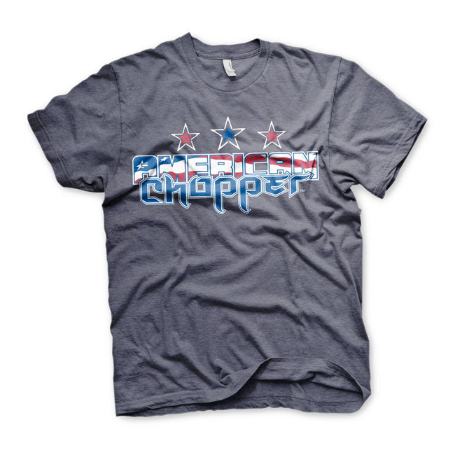 American Chopper Flag Logo T-Shirt Navy Heather