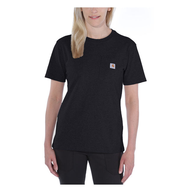 Carhartt Pocket Ladies T-Shirt Black - FREE UK Shipping, FREE 365 Day Returns | Moto Central