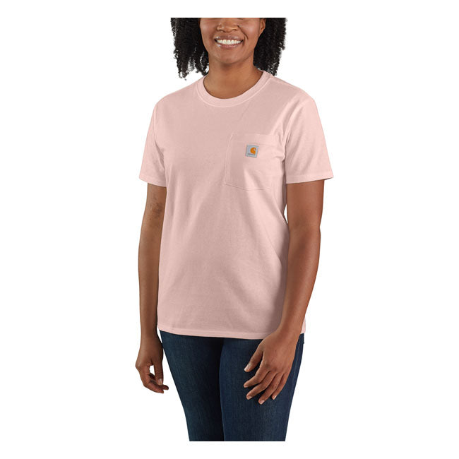 Carhartt Pocket Ladies T-Shirt Ash Rose - FREE UK Shipping, FREE 365 Day Returns | Moto Central