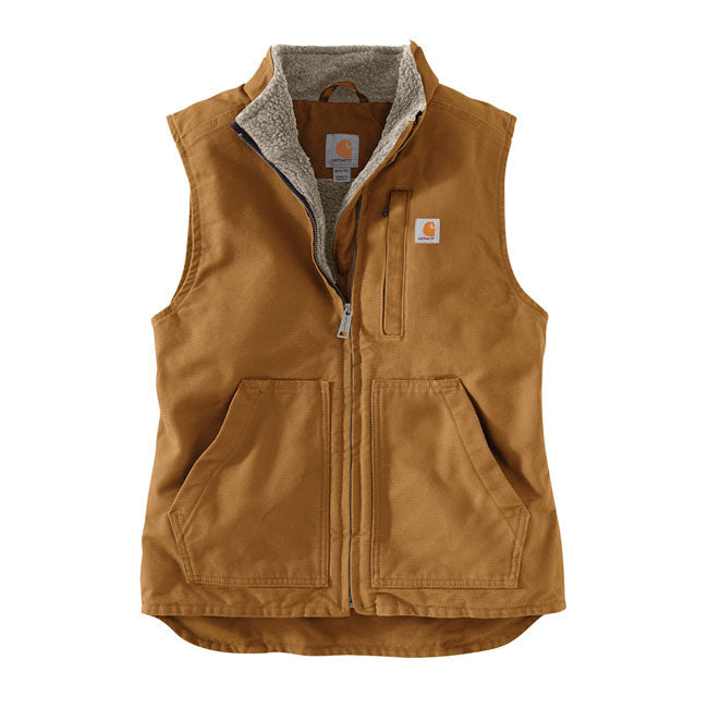 Carhartt Sherpa-Lined Ladies Mock-Neck Vest Brown