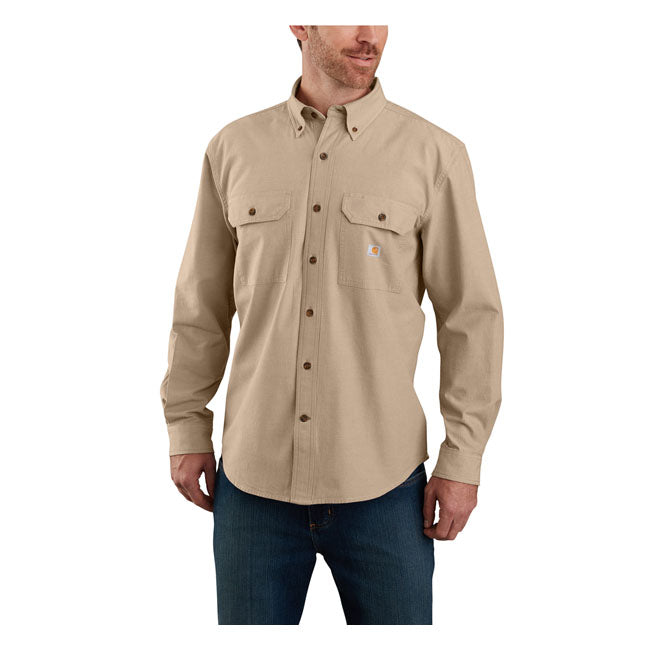 Carhartt Chambray Shirt Dark Tan Chambray - FREE UK Shipping, FREE 365 Day Returns | Moto Central