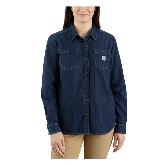 Carhartt Midweight Ladies Denim Shirt - FREE UK Shipping, FREE 365 Day Returns | Moto Central