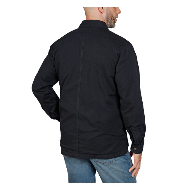 Carhartt Fleece Lined Denim Shirt Jacket Black - FREE UK Shipping, FREE 365 Day Returns | Moto Central