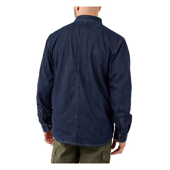 Carhartt Denim Fleece Lined Shirt Glacier - FREE UK Shipping, FREE 365 Day Returns | Moto Central