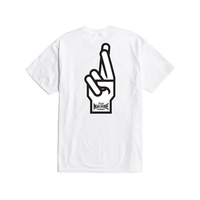 Loser Machine Good Luck Fingers T-Shirt White - FREE UK Shipping, FREE 365 Day Returns | Moto Central