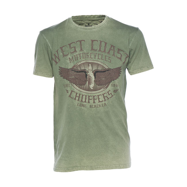 West Coast Choppers Wings Logo T-Shirt Retro Green