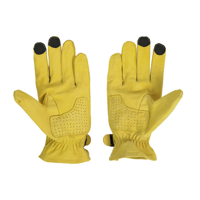 ByCity Texas Gloves Yellow  - FREE UK Shipping, FREE 365 Day Returns | Moto Central