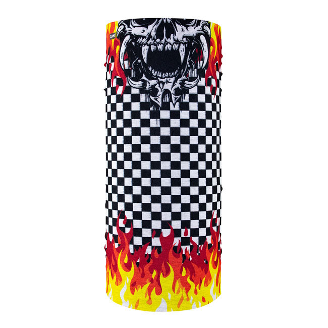 ZAN Headgear Polyester Motley Tube Checkered Flames - FREE UK Shipping, FREE 365 Day Returns | Moto Central