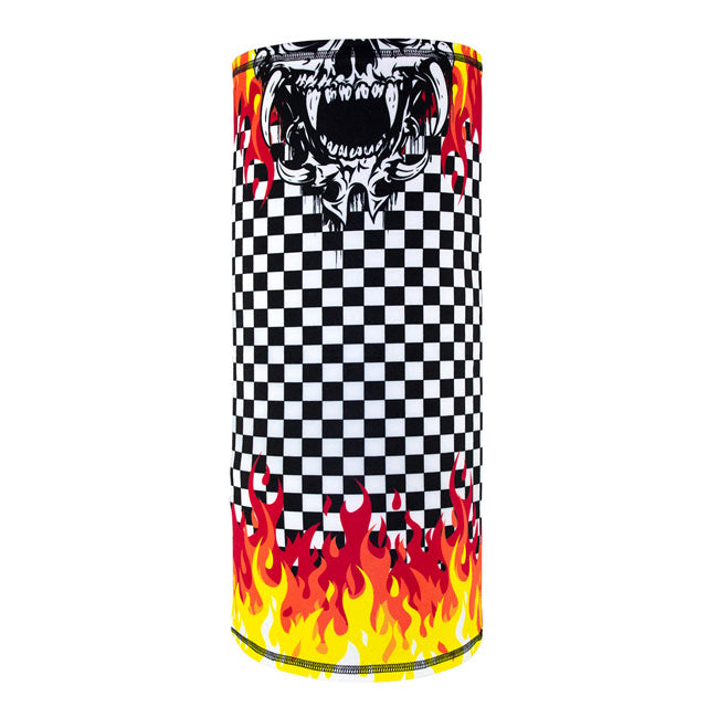 ZAN Headgear Sportflex Motley Tube Checkered Flames - FREE UK Shipping, FREE 365 Day Returns | Moto Central