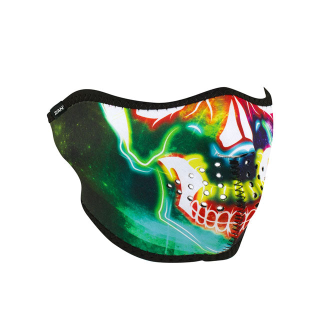 ZAN Headgear Neoprene Half Mask Electric Skull - FREE UK Shipping, FREE 365 Day Returns | Moto Central