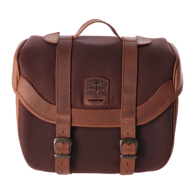 Longride Click-On Retro Saddlebag Waxed Cotton Brown For Universal  - FREE UK Shipping, FREE 365 Day Returns | Moto Central