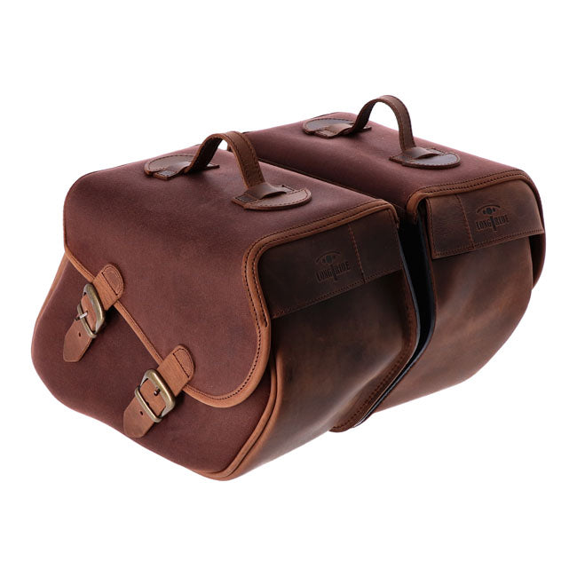 Longride Waxed Cotton Saddlebags Brown