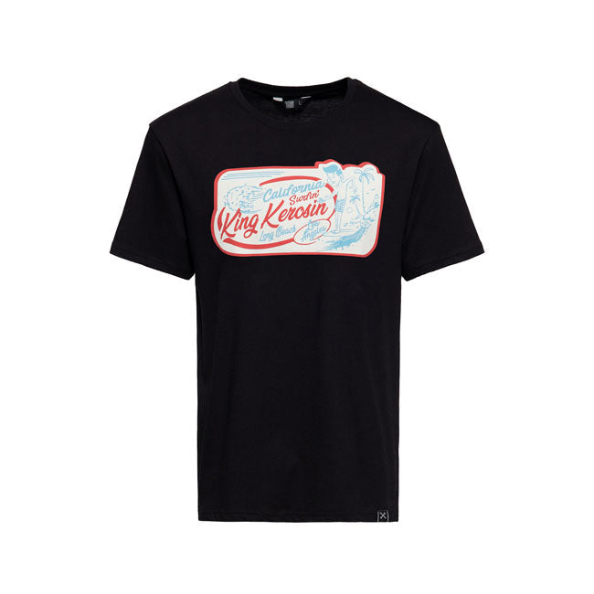 King Kerosin Calsurf T-Shirt Black - FREE UK Shipping, FREE 365 Day Returns | Moto Central