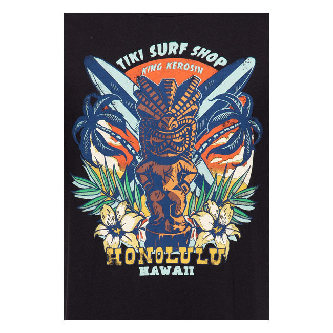 King Kerosin Tiki Surf Shop T-Shirt Black - FREE UK Shipping, FREE 365 Day Returns | Moto Central