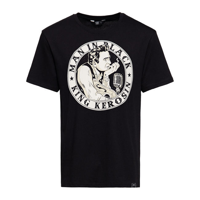 King Kerosin Man In Black T-Shirt Black - FREE UK Shipping, FREE 365 Day Returns | Moto Central