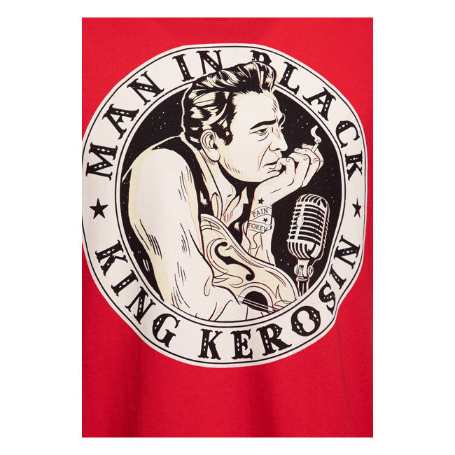 King Kerosin Man In Black T-Shirt Red - FREE UK Shipping, FREE 365 Day Returns | Moto Central