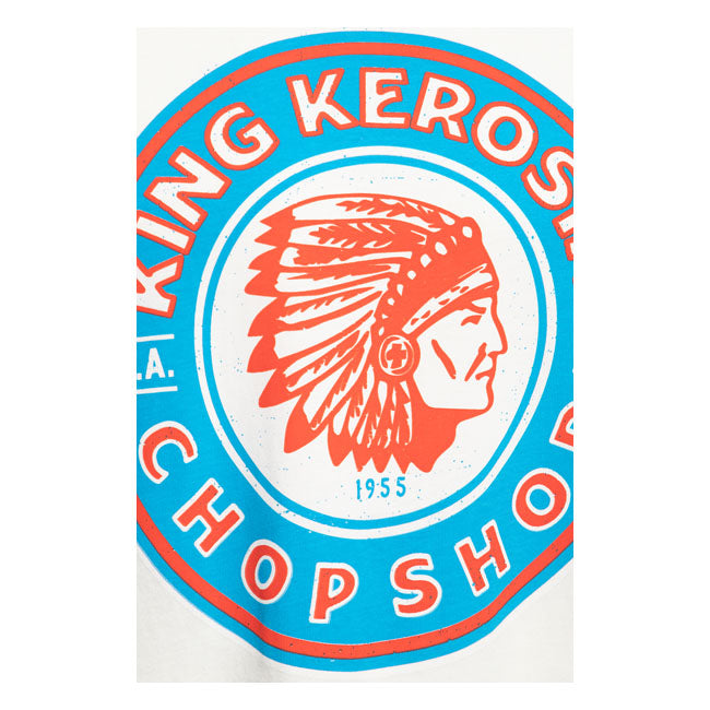 King Kerosin Chop Shop T-Shirt Off-White - FREE UK Shipping, FREE 365 Day Returns | Moto Central