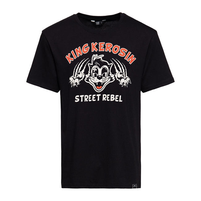 King Kerosin Street Rebel T-Shirt Black - FREE UK Shipping, FREE 365 Day Returns | Moto Central