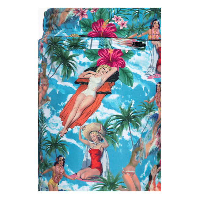 King Kerosin Aop Tropical Hawaiian Swim Shorts - FREE UK Shipping, FREE 365 Day Returns | Moto Central