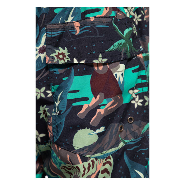 King Kerosin Aop Tropical Hulla Hou Swim Shorts - FREE UK Shipping, FREE 365 Day Returns | Moto Central