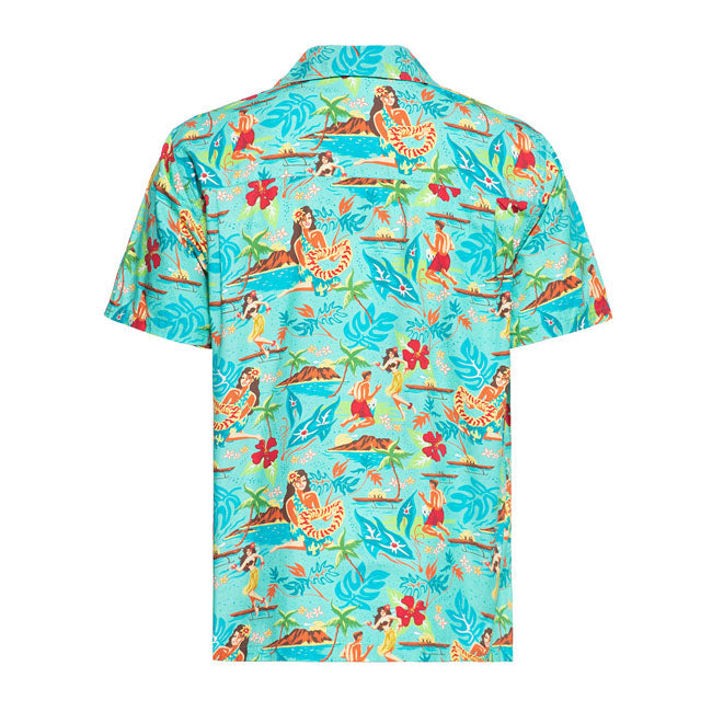 King Kerosin Tropical Hulla Hou Shirt Mint - FREE UK Shipping, FREE 365 Day Returns | Moto Central