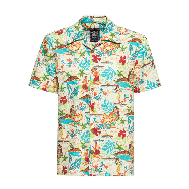 King Kerosin Tropical Hulla Hou Shirt Blazing Yellow