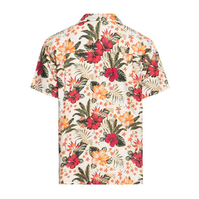 King Kerosin Aop Tropical Hawaiian Style Shirt Off-White - FREE UK Shipping, FREE 365 Day Returns | Moto Central