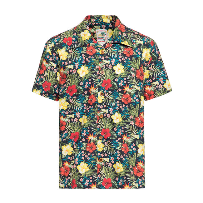 King Kerosin Aop Tropical Hawaiian Style Shirt Black - FREE UK Shipping, FREE 365 Day Returns | Moto Central