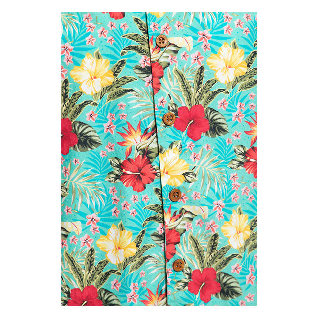 King Kerosin Aop Tropical Hawaiian Style Shirt Mint - FREE UK Shipping, FREE 365 Day Returns | Moto Central