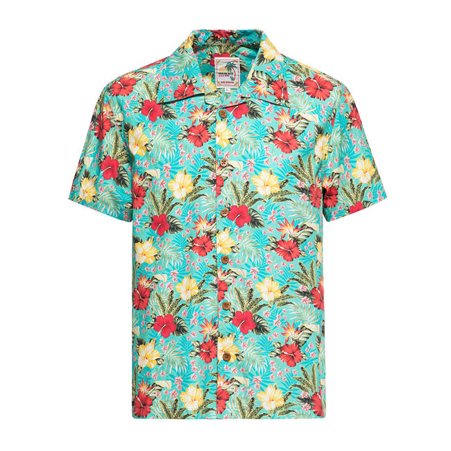 King Kerosin Aop Tropical Hawaiian Style Shirt Mint - FREE UK Shipping, FREE 365 Day Returns | Moto Central