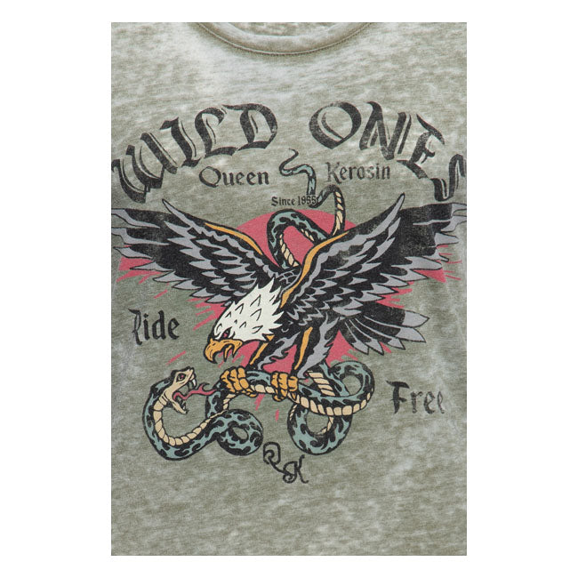 King Kerosin Queen Kerosin Wild One Ladies T-Shirt Oil Green