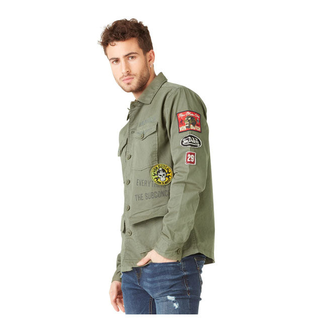 Von Dutch Rebel Shirt Green  - FREE UK Delivery - Moto Central