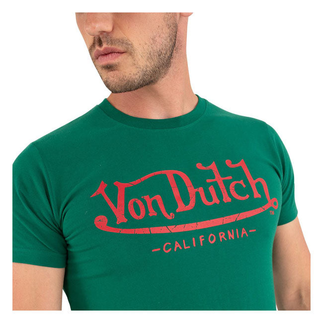 Von Dutch Life Logo T-Shirt Green - FREE UK Shipping, FREE 365 Day Returns | Moto Central