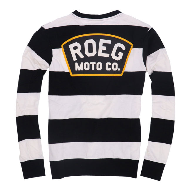 Roeg Shawn Stripe Sweatshirt Off-White / Black - FREE UK Shipping, FREE 365 Day Returns | Moto Central