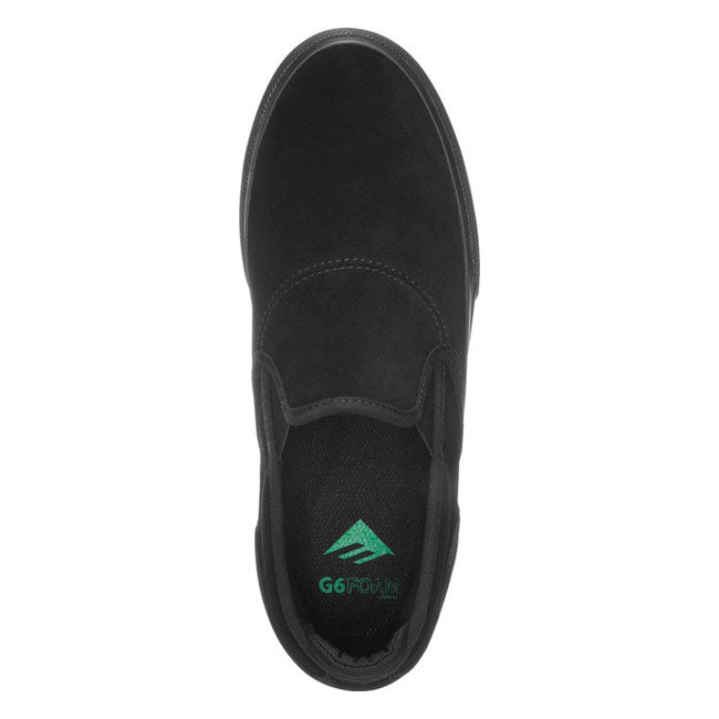 Emerica Wino G6 Slip On Black/Black - FREE UK Shipping, FREE 365 Day Returns | Moto Central