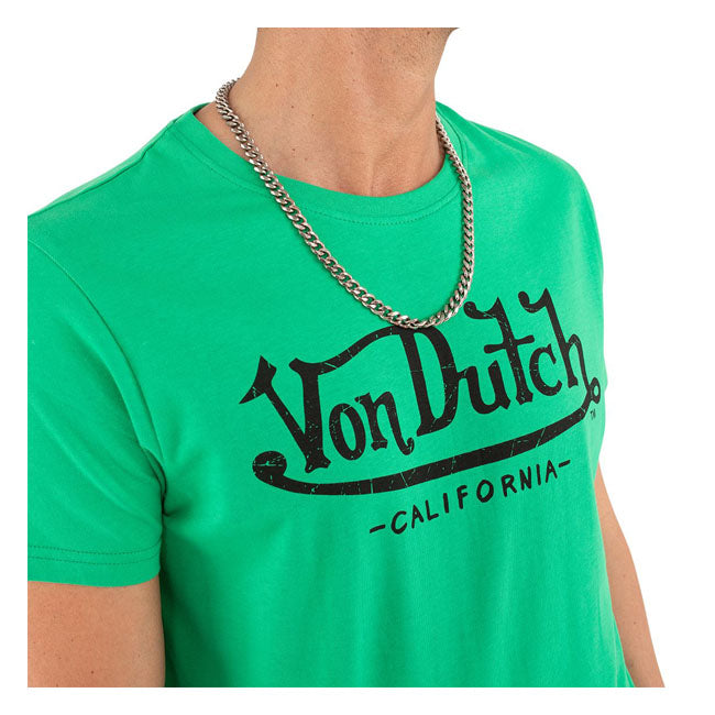 Von Dutch First Logo T-Shirt Green - FREE UK Shipping, FREE 365 Day Returns | Moto Central