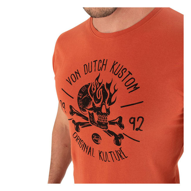 Von Dutch Load T-Shirt Orange - FREE UK Shipping, FREE 365 Day Returns | Moto Central