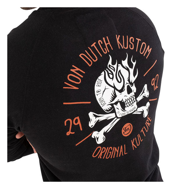 Von Dutch Skull Sweatshirt Black - FREE UK Shipping, FREE 365 Day Returns | Moto Central