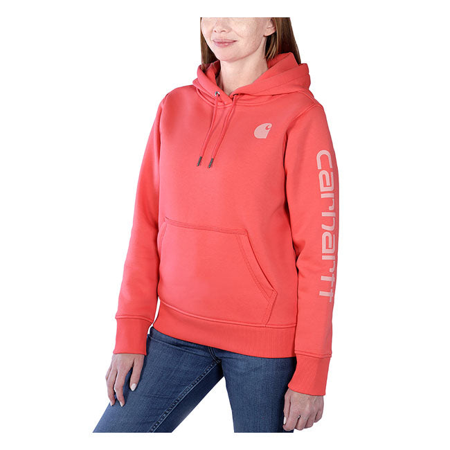 Carhartt Logo Sleeves Ladies Hoodie Bittersweet