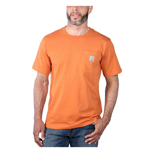 Carhartt Workwear Pocket T-Shirt Marmalade Heather - FREE UK Shipping, FREE 365 Day Returns | Moto Central