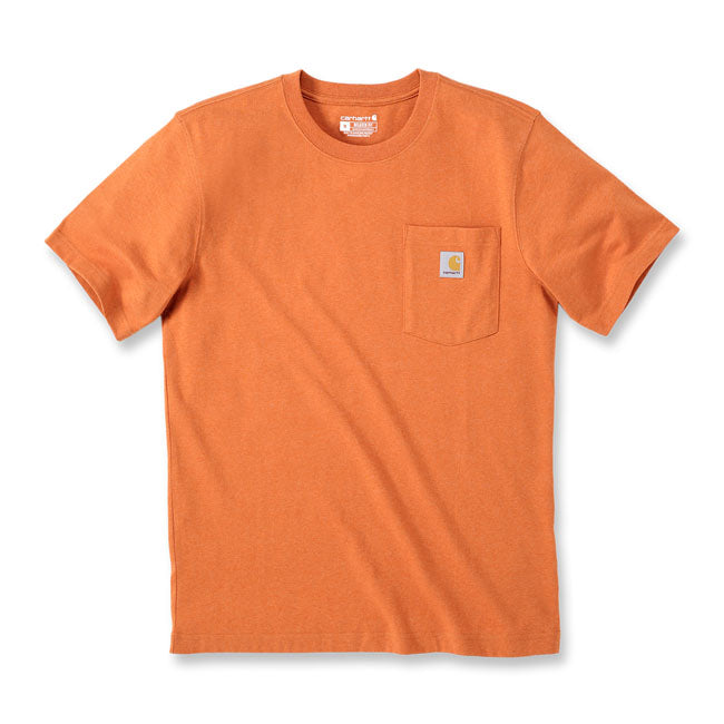 Carhartt Workwear Pocket T-Shirt Marmalade Heather - FREE UK Shipping, FREE 365 Day Returns | Moto Central