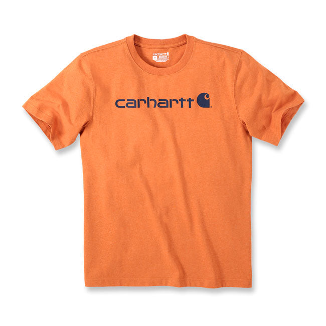 Carhartt Core Logo T-Shirt Marmalade Heather - FREE UK Shipping, FREE 365 Day Returns | Moto Central