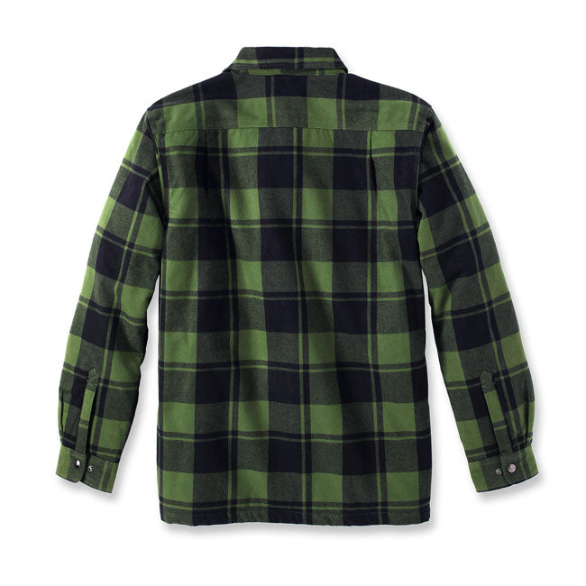 Carhartt Flannel Sherpa-Lined Shirt Chive - FREE UK Shipping, FREE 365 Day Returns | Moto Central