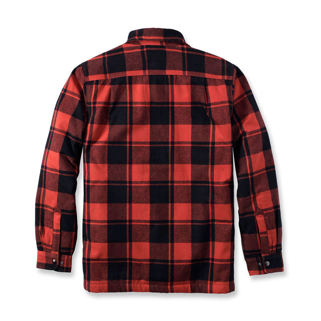 Carhartt Flannel Sherpa-Lined Shirt Red Ochre  - FREE UK Delivery - Moto Central