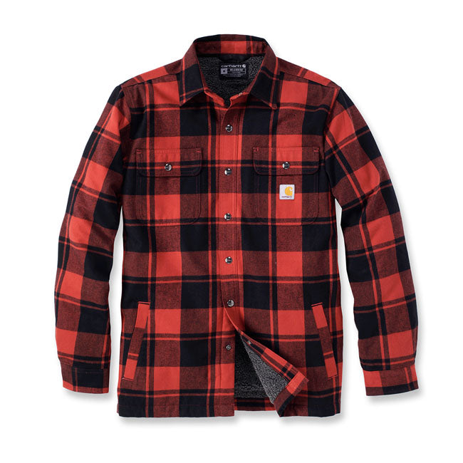 Carhartt Flannel Sherpa-Lined Shirt Red Ochre