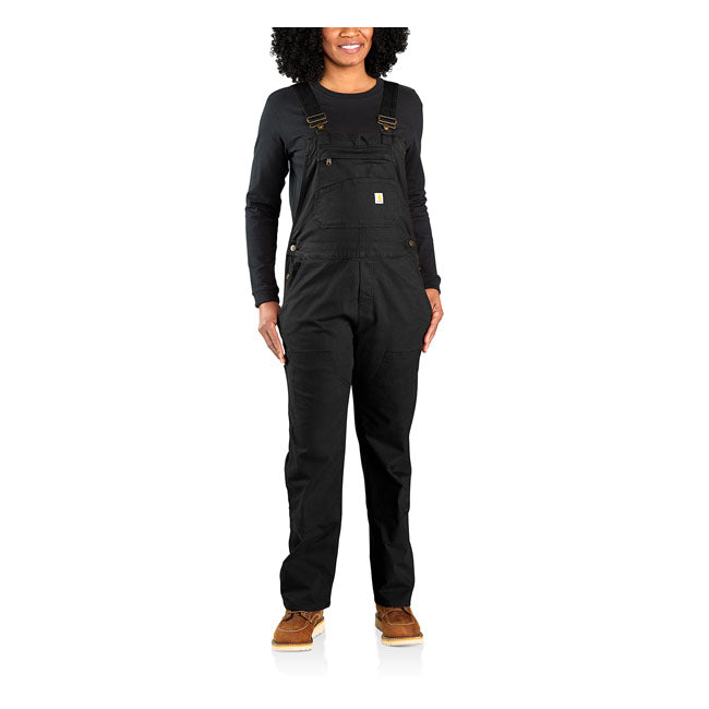 Carhartt Relaxed Fit Denim Ladies Bib Overall Black - FREE UK Shipping, FREE 365 Day Returns | Moto Central