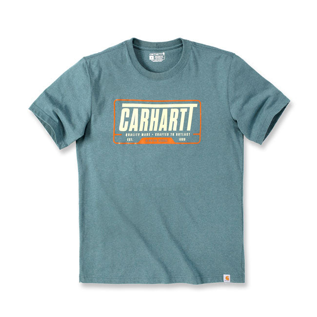 Carhartt Heavyweight T-Shirt Sea Pine Heather - FREE UK Shipping, FREE 365 Day Returns | Moto Central