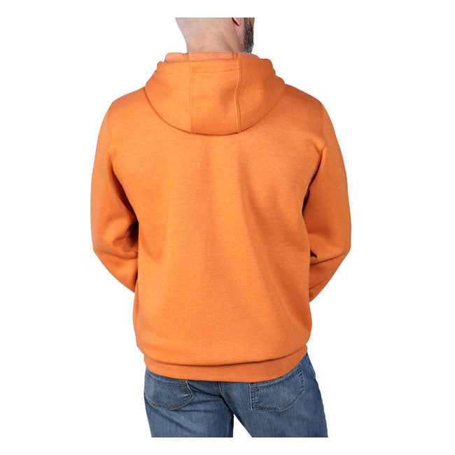 Carhartt Sleeve Logo Hoodie Marmalade Heather - FREE UK Shipping, FREE 365 Day Returns | Moto Central