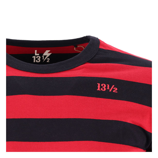 13 And A Half Magazine Behind Bars Long Sleeves T-Shirt Red / Black - FREE UK Shipping, FREE 365 Day Returns | Moto Central