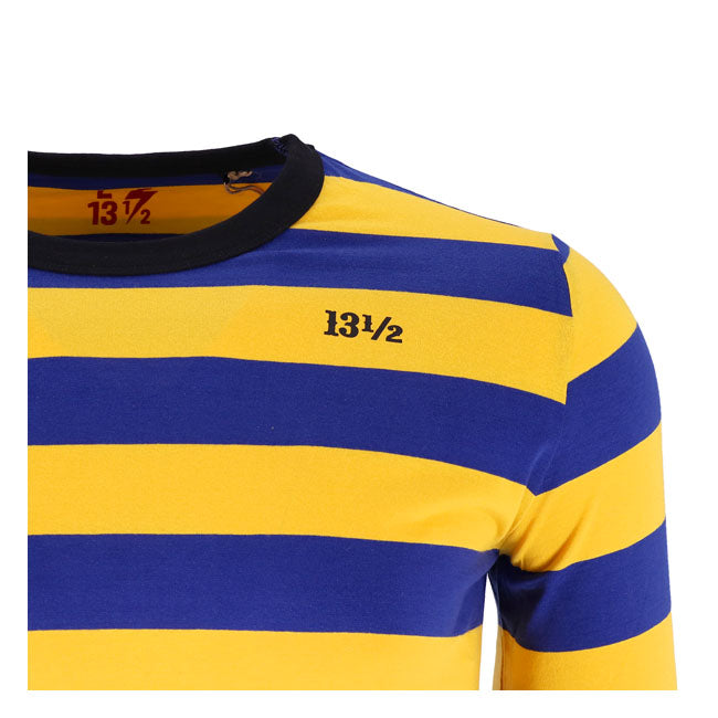 13 And A Half Magazine Behind Bars Long Sleeves T-Shirt Yellow / Blue - FREE UK Shipping, FREE 365 Day Returns | Moto Central